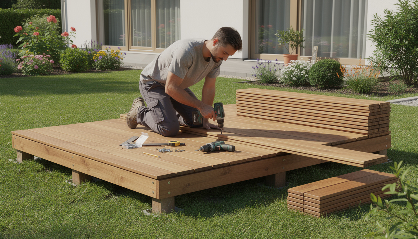 Comment réaliser une terrasse en bois sur herbe facilement découvrez nos conseils pratiques pour réaliser facilement une terrasse en bois sur herbe, step-by-step, pour un espace extérieur agréable et durable.